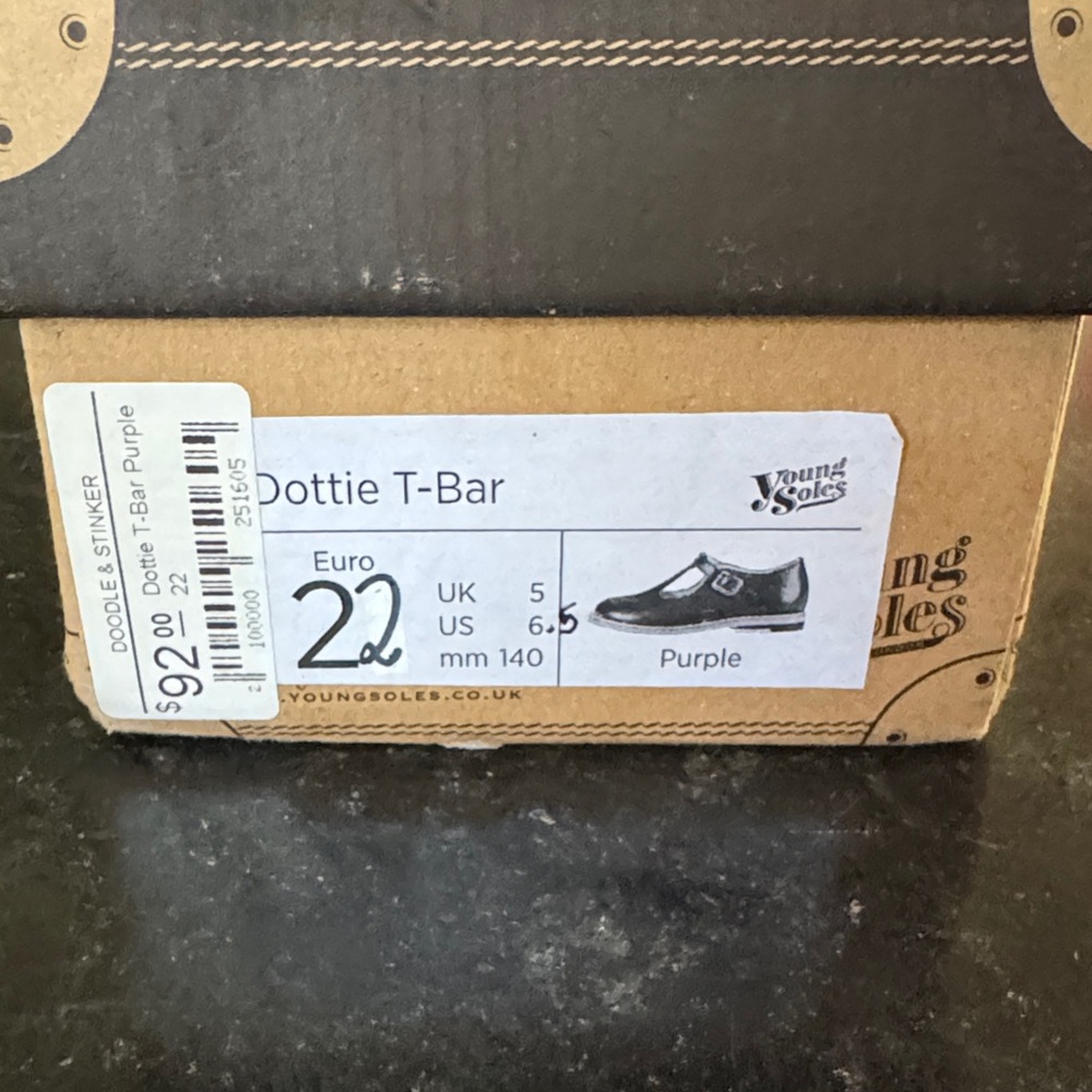 Young Soles | Dottie T Bar Mary Jane Leather Kids Shoes 22 (7 US) - Picture 2 of 6
